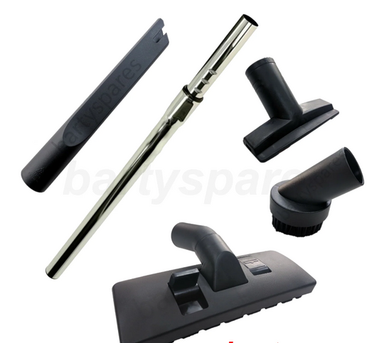 Universal Vacuum Cleaner Black Plastic Floor Nozzle & Tool Accessory Kit with Telescopic Extension Rod Tube (35mm)