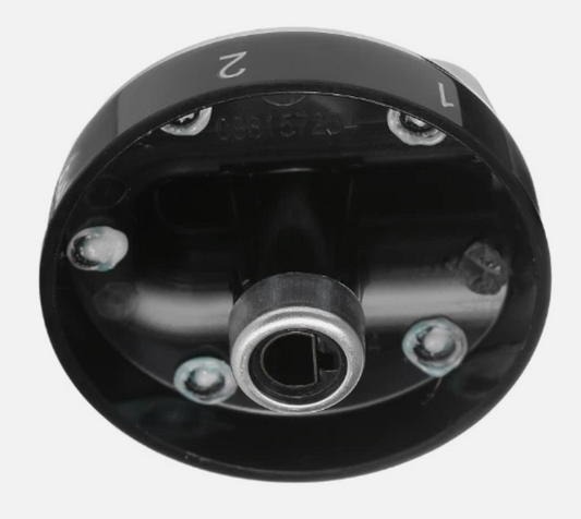 Compatible to fit Belling 60EDO, 601EDO; New World 601EDO, 601EDOM, 541ETC, 551ETC Series Hotplate Black & Chrome Control Knob