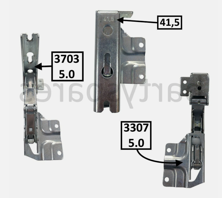 2 Hinges to fit Bosch Neff Siemens Integrated Fridge Freezer 481147 Left or Right