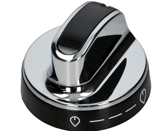 Compatible to fit Belling 601DFDOL; New World 551GTC, 601GTCL, 601GDOL, 601DFDOL, 601GTC, Vision 90, 100 Series Black & Chrome Gas Hob Top Control Knob