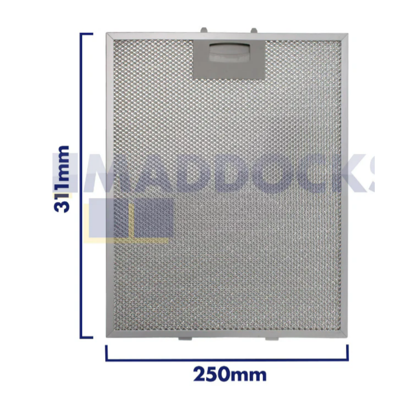 Cooker Hood Metal Grease Filter to fit Bosch Neff Dimensions 250 x 310mm