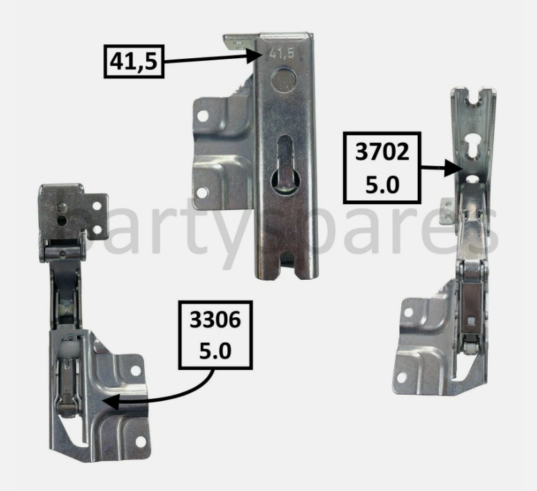 2 Hinges to fit Bosch Neff Siemens Integrated Fridge Freezer 481147 Left or Right